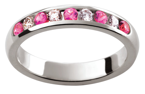 Tigerbay Jewels Ladies 18ct White Gold Pink Sapphire and Diamond Wedding Ring TBJD153-5pt