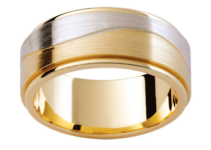 Tigerbay Jewels Gents Multi Tone Wedding Ring TBJF185F