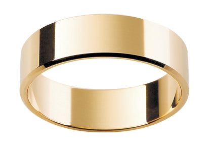WR 1 Gents 9ct Flat Bevelled Gold Wedding Ring.