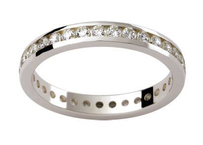 Tigerbay Jewels Ladies 18ct White Gold Diamond set Wedding Ring TBJD142