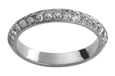 Tigerbay Jewels Ladies 18ct White Gold Full Diamond set Wedding Ring TBJD236