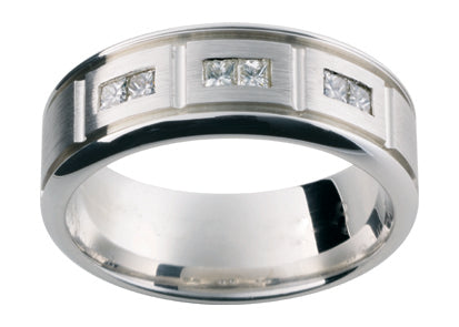 Tigerbay Jewels Gents 9ct White Gold Wedding Ring TBJDJ52