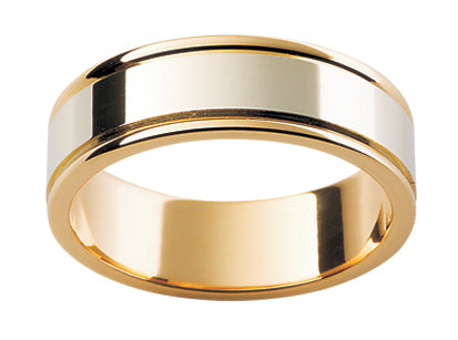Tigerbay Jewels Gents Multi Tone Wedding Ring TBJF107