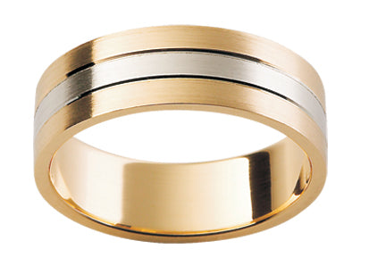 Tigerbay Jewels Gents Multi Tone Wedding Ring TBJF114(6mm)