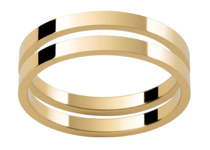 Tigerbay Jewels Gents 9ct Split Gold Wedding Ring.