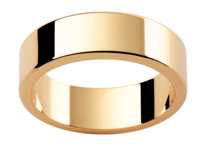 WR 2 Gents 9ct Flat Full Rounded Edge Gold Wedding Ring TBJLRE