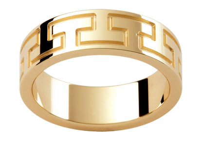 Tigerbay Jewels Gents 9ct Patterned Gold Wedding Ring TBJP273B